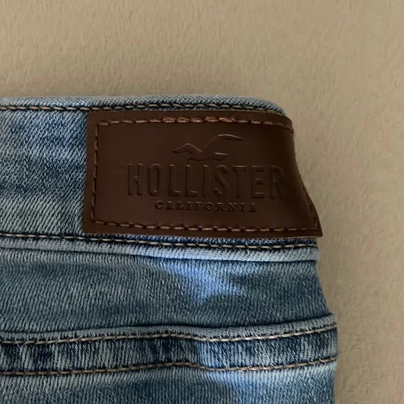 Hollister denim blue jeans low rise super skinny cropped distressed (1 juniors) - Picture 8 of 8